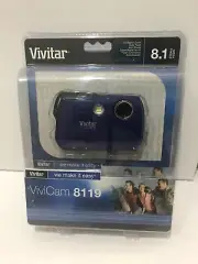 Vivitar Compact Digital Camera Vivicam 8119 Auto Flash 8.1 MP Blue Brand New
