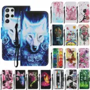 Painted Card Wallet Flip Phone Case For Samsung S20 S21 S22 S23 Ultra S20 FE 5G