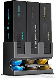 GALVANOX Pod Dispenser Designed for Nespresso Vertuo Capsules (3 Box Sleeve Holder) Freestanding Countertop Organizer Stand, Non-Slip Steel Base, Dispenses 3 Coffee Flavors (30 Vertuoline Pods)