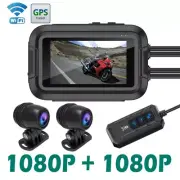 1080P Front Rear Dual Camera WiFi GPS DVR Dash Cam Motorcycle Driving Recorder