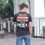 HITAM T 恤 PICEX KATA VIRAL NYINDIR TONGGO 黑色襯衫男士女士節日