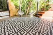 Outdoor Rug - Diamond Black and Grey Square