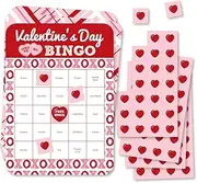Big Dot of Happiness Conversation Hearts - Bingo Cards and Markers - Valentine’s Day Party Bingo Game - Set of 18