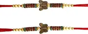 SWAMISP Set of 2 Premium Rakhi Set Rakhi for Brother and Bhabhi Rakhi Bracelet Rakhi Thread Rakhee for Brother Raksha Bandhan Bracelet Bhaiya Bhabhi Rakhi Rakhi Thread Bracelet Wrist bands for Loving Brother Sister