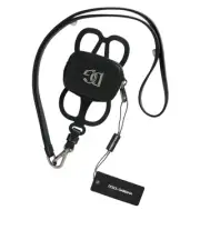 Dolce & Gabbana Phone Holder Black Leather - Wallets & Pouches -Size One Size