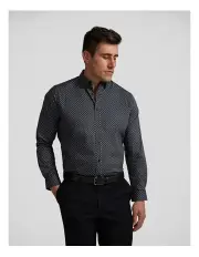 [Johnny Bigg] Miller Geo Stretch Shirt in Black