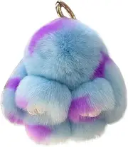 [WLHZD] Soft Plush Bunny Fluffy Rabbit Keychain Plush Bunny Key Rings Faux Fur Keyring Pompom Keychain Decoration
