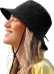 [SHINCHIC] Waterproof Bucket Hat for Women Men Rain Hat UPF 50+ Wide Brim Boonie Sun Hat Foldable Summer Floppy Beach Fishing Safari Hat