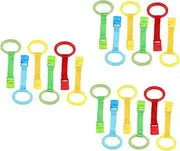 Totority 3sets Baby Stand up and Walk Learning Pull Ring Set for Nursery Safe Edges 6pcs*3