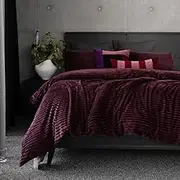 Channel Quilt Cover Set Plum Super King