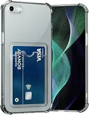 AKABEILA Case for iPhone 6S Plus / 6 Plus Protective Case with Card Slot Transparent Silicone TPU Mobile Phone Case Thin Soft Shockproof Flexible Mobile Phone Case Bumper Wallet Case Cover 5.5 Inches