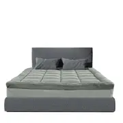 Royal Comfort Bamboo Blend Topper 800GSM 45cm Skirt Luxury Bedding Charcoal (Single, Double, Queen, King)