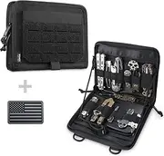 Tactical Folding Admin Pouch, Molle Tool Bag of Laser-Cut Design, Utility Organizer EDC Medical Bag Modular Pouches Tactical Attachment Waist Pouch Include U.S Patch