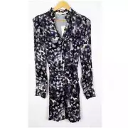 Marie Oliver Rhodes Button Front Belted Long Sleeve Dress Size Small