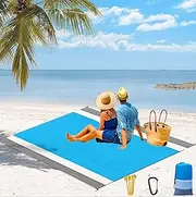 Beach Blanket Sandproof Waterproof,210x 200cm Oversized Beach Mat Lightweight Portable Soft Quick Drying for Camping Hiking Picnic Travel