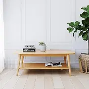 120 cm North American Oak Coffee Table Scandinavian Natural Wood Centre Table, Natural