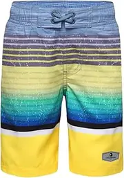 [Rokka&Rolla] Boys' Quick Dry Drawstring Waist Swim Trunks Board Shorts with Mesh Lining