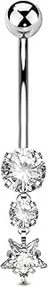 [OUFER Body Piercing] Belly Button Bars 14G Belly Bars Internally Belly Button Piercing Body Jewelry Titanium Navel Ring Belly Piercing Jewellery 10/12/14/16mm Navel Piercing Jewelry