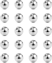 [Pryon] 20 Pcs Spiercing balls,belly bar balls, Balls 16G 5mm Silver, Industrial Piercing Jewelry for Belly Button Bars, Tongue Piercing, Lip Staples, Labret, Nipple Bars & Surgical Steel Body Piercings, one