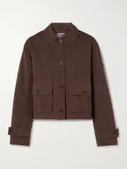 [Ralph Lauren Collection] Ralph Lauren Collection - Katie Padded Brushed Cotton-blend Jacket - Chocolate - US12 US 12 Brown