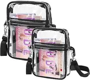 Zxglxinyao 2pcs Clear Bag Stadium Approved, Clear Purse Bag, Clear Crossbody Purse Bag, PVC Clear Concert Bag with Adjustable Shoulder Strap, Clear Stadium Bags for Women, Concerts, Sports, Festivals,