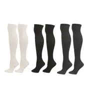 Nevenka 3Packs Women Extra Long High Socks Knit Warmers Thick Tall Long Boot Stockings Leg-WhiteBlackDarkGray