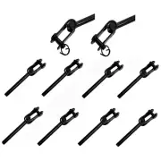 3/16" Black Stainless Steel Hand Swage Toggle Jaw For 3/16" Cable Wire | 10 PC |