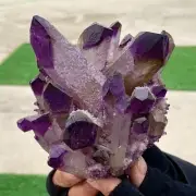 1.53LB New Find purple PhantomQuartz Crystal Cluster MineralSpecimen