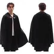 Retro Vintage Medieval Renaissance Cape Hooded Cloak Ren Faire Ranger Elven Men's Celtic Viking Fantasy Halloween Carnival Masquerade Party LARP Adults' Cloak