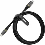 OtterBox 78-52655 Lightning to USB-C Fast Charge Premium Cable (2M) - Black , 3A/60W, 10K Bend, Mfi, USB PD, 480Mbps Transfer, Braided Nylon, Rugged