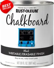 Chalkboard Paint 887ml, Black, Ultra-Hard, Scratch-Resistant, Writable Surface