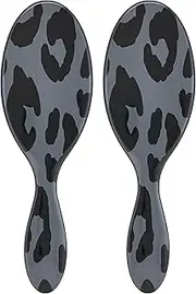 Wet Brush Original Detangler Hair Brush, Grey Leopard (Safari), Ultra-Soft IntelliFlex Bristles, Detangling Bristles Glide Through Tangles (Wet Dry & Damaged Hair), Women & Men (Pack of 2)