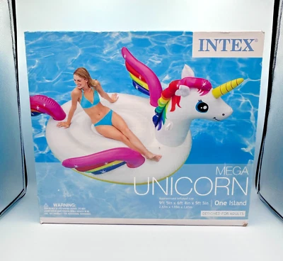 Brand New Unopened INTEX Mega Unicorn Island Inflatable Pool Float 113"x76"x65"