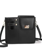 GGP Black Portable Beverage Bottle Cup Holder Bag - Trendy Crossbody Design For Daily Commute(No Water Cup)