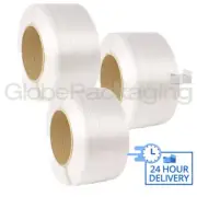 3 x 3000M WHITE MACHINE POLYPROP PALLET STRAPPING COILS REELS 12mm *24HR DEL*