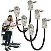 Pedal Patch Cables - 6 Inch Pedalboard Patch Cables,3X Right Angle Stereo Stage Studio Instrument Bass Cord for Maximize Pedalboard Space