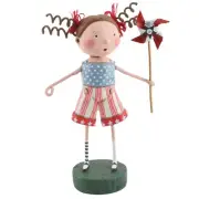 Lori Mitchell American Belle Girl July 4th Americana Patriotic Folk Art Figure