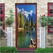 Door Stickers Natural Scenery Door Wallpaper Home Decor Self-Adhesive Waterproof Removable Poster Stickers On The Doors Wall Decal(J,90x200cm)
