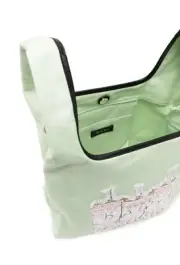 BAPE A Bathing Ape Sequin Embellished Tote Shopper Shoulder Bag Leather Trim