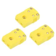 K Type Thermocouple Wire Connectors Female Plug 220°C(428°F) Yellow 3pcs