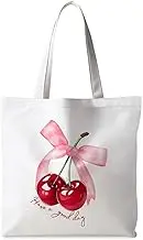 ignytiger Preppy Tote Bag, Coquette Tote Bag, Preppy Stuff, Reusable Grocery Bags Shopping Bags, Preppy-cherry, One Size