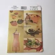 Vogue 7160 Fall Table Top Runner Placemat Basket Liner Napkin Coaster Apron