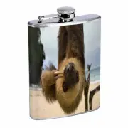 Cute Sloth Images D3 Flask 8oz Stainless Steel Hip Drinking Whiskey