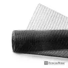 Fencer Wire Welded Fence 50' x 36" 16-Gauge Galvanized w/ Mesh 1/2" x 2" Black