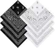 hoyuwak 6 Pcs Paisley bandanas Square Cowboy 2 Sides Printed Head Scarf Neckerchief for Halloween Women and Men Two Style