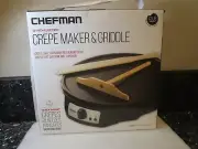 Chefman 12" Electric Crepe Maker & Griddle for Crepes Blintzes Pancakes RJ33-C