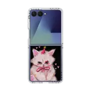 Galaxy Z Flip7 Clear Magnetic Case CLOWN KITTY