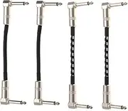 BESPORTBLE 4Pcs Guitar Patch Cable Dual Angled Instrument Effect Cord with Noise Reduction for Electric Guitar Flexible and Durable Design for Bass and Folk Guitars
