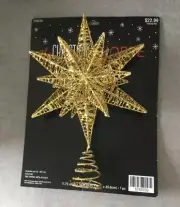 The Christmas Shoppe Metal Gold Glitter Christmas Tree Topper Star New