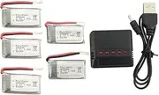 Fytoo 5pcs 3.7V 380mah Lithium Battery +5 in 1 charger for SYMA X51 Remote control helicopter drone spare parts